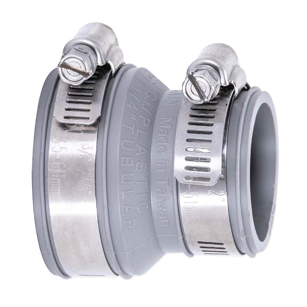 Eastman 1-1/2 Inch x 1-1/2 Inch or 1-1/4 Inch Black Trap Rubber Connector, Stainless Steel Clamps, 86012 - Image 4