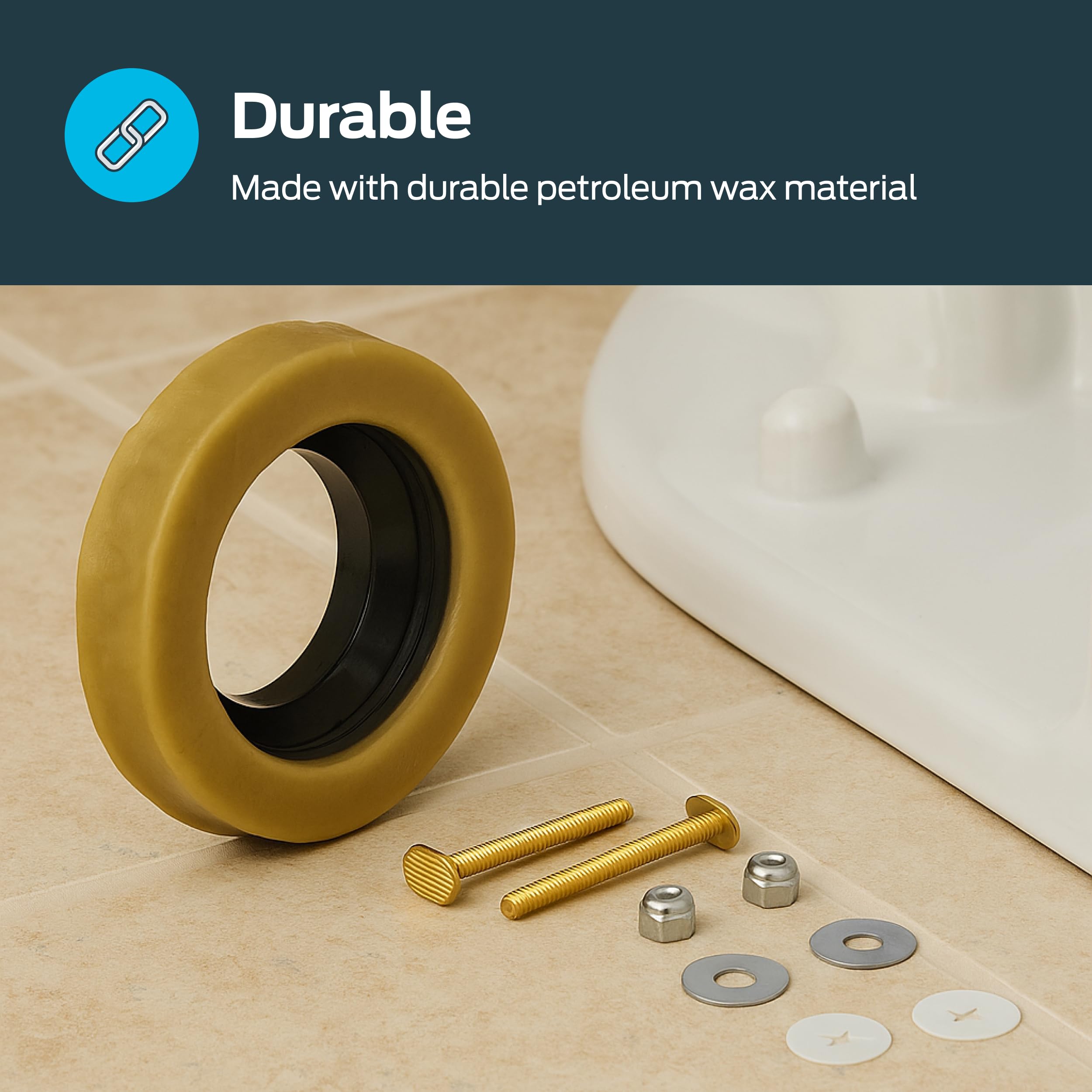 Eastman 40007 Toilet Bowl Wax Ring Set, 4 inch x 3 inch - Image 4