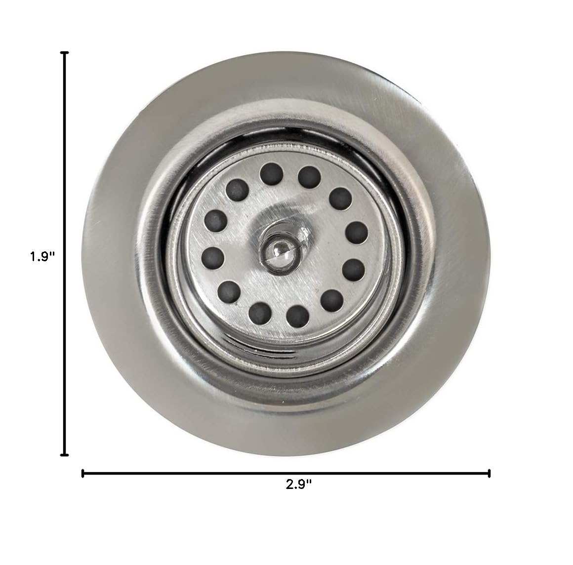EZ-FLO 2-1/2 Inch Removable Kitchen Sink Strainer Drain Standard Shank Junior Duo with Die Cast Nut, Stainless Steel, 1-7/8 Inch to 2-1/4 Inch Opening, 30035 - Image 7
