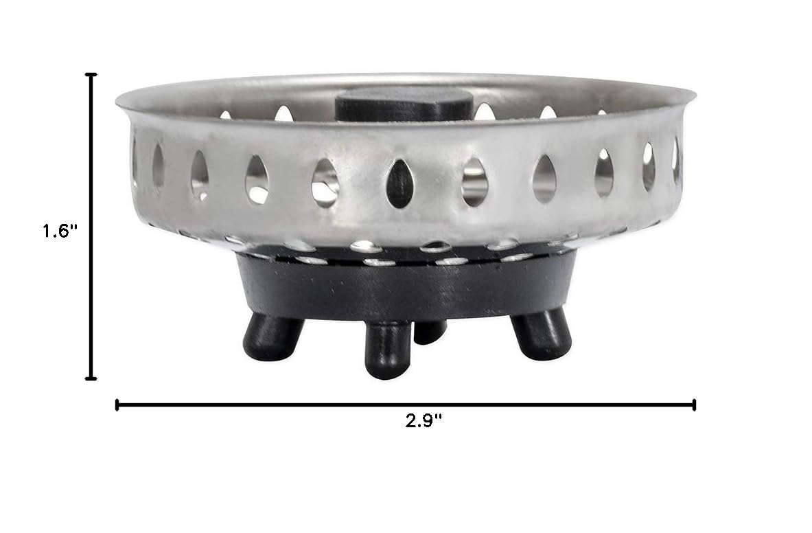 EZ-FLO Replacement Basket, Rubber Pronged Bottom, Stainless Steel, Fits 3-1/2 in Drains and Sterling Sinks, EZ-30057 - Image 5
